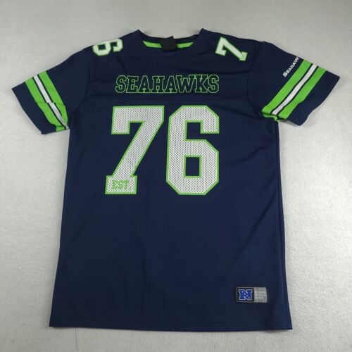 NFL Seattle Seahawks T Shirt Jersey Short Sleeve Adult Blue Size M Polyester - Picture 1 of 10