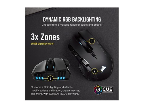 Corsair IRONCLAW RGB Wireless Optical Ultra Accurate Bluetooth USB Gaming Mouse - Bild 6 von 12