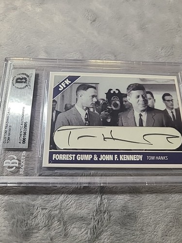 Tom Hanks Signed Cut Card With JFK Rare Beckett Certified 1/1 - Picture 7 of 11