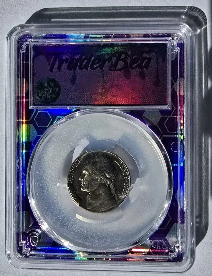 1953- Philadelphia Jefferson Five Cent Coin PCGS MS66 Trader Bea 🐝  Purple Core - Image 3 of 3