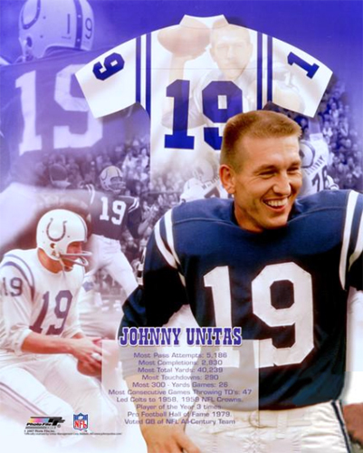 Johnny Unitas THE LEGEND Baltimore Colts QB Superstar Premium 20x24 POSTER Print - Picture 1 of 1