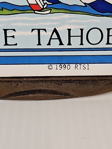 Cast Iron and Tile LAKE TAHOE Tea Kettle Trivet/Wall Decoration (1990) Blue CA - Picture 3 of 11
