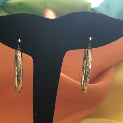 10 KT GELBGOLD REIFEN MITTELRUNDE OHRRINGE 1,6 KT lang Gewicht 2,7 g feiner Schmuck
