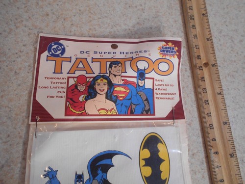 Vintage Batman Tattoo Temporary Super Powers Collection 1993 WB Store - Picture 2 of 6