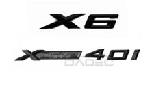 Gloss Black For bmw X6 Series Emblem X6+XDrive40i Number Letter Rear Trunk Badge