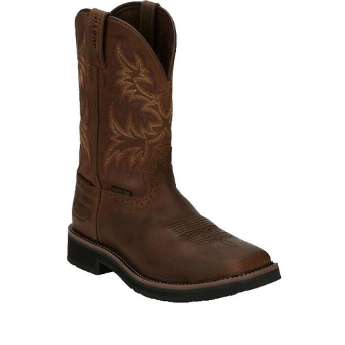 MENS JUSTIN WORK BROWN BOOTS SIZE 10 EE | eBay display picture 1