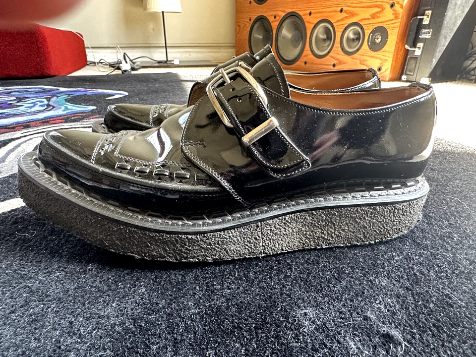 Sapatos masculinos George Cox monge preto couro envernizado - Imagem 3 de 4