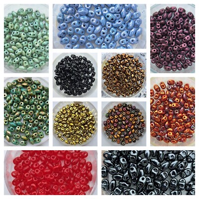 MiniDuo 2x4 mm 5g 2-Loch MATUBO czech Beads Glasperle Perlen fädeln