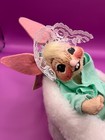 1993 Annalee baby Easter Bunny figurine in Slipper w/green blanket lace w/ tag — photo 4