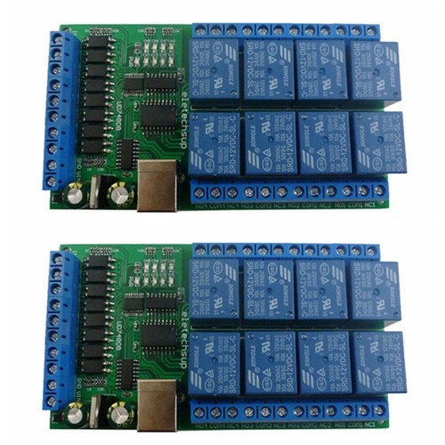 2PCS DC 12V 24V 8ch IO Digital Collector USB COM Serial Port UART Relay Module - Picture 2 of 13