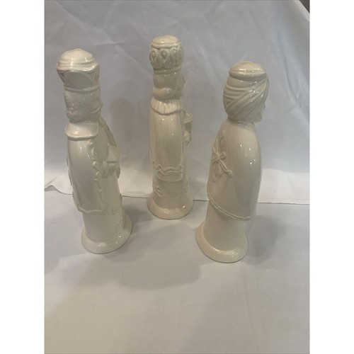 Three Wise Men Set of 3 Ceramic Ivory Glazed Figures Christmas Decor MCM 11-10" - Picture 6 of 13