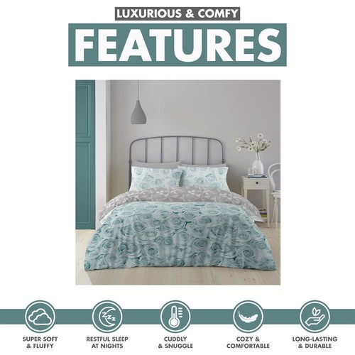 Duvet Cover Set Reversible Single Double King Size Quilt Covers Soft Bedding - Picture 81 of 251