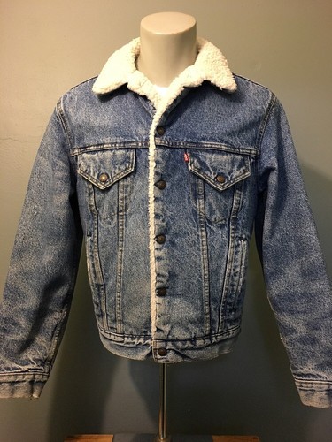 Vtg 80s 90s Levis Sherpa Fleece Trucker 