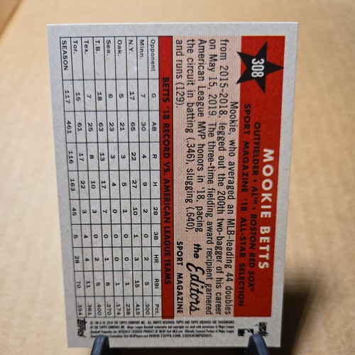 MOOKIE BETTS 2019 Topps Archives #308 Sport Magazine All-Star - Picture 2 of 6