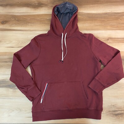 Fourlaps Hoodie Men Medium Burgundy Rush Pullover Sweatshirt