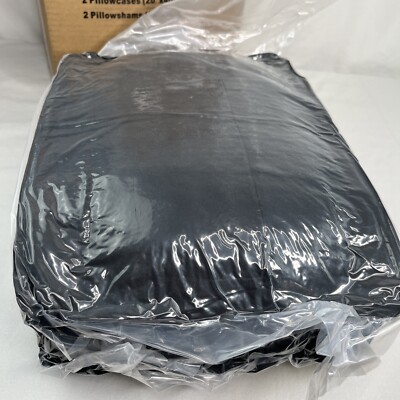 TAIMIT Black King Size Comforter Set - 7 Pieces, Bed in a Bag Bedding Set