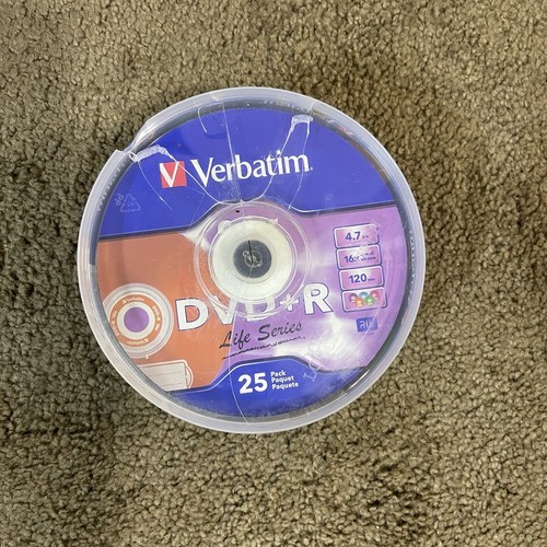 NEW SEALED Pack of 25 Verbatim Lightscribe DVD+R Color Background 4.7 GB 16x 1.2 - Picture 3 of 15