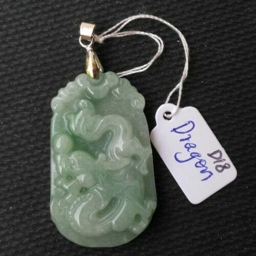 Chinese Zodiac - DRAGON Hand-carved Grade A Natural Jade Pendant - Picture 11 of 19