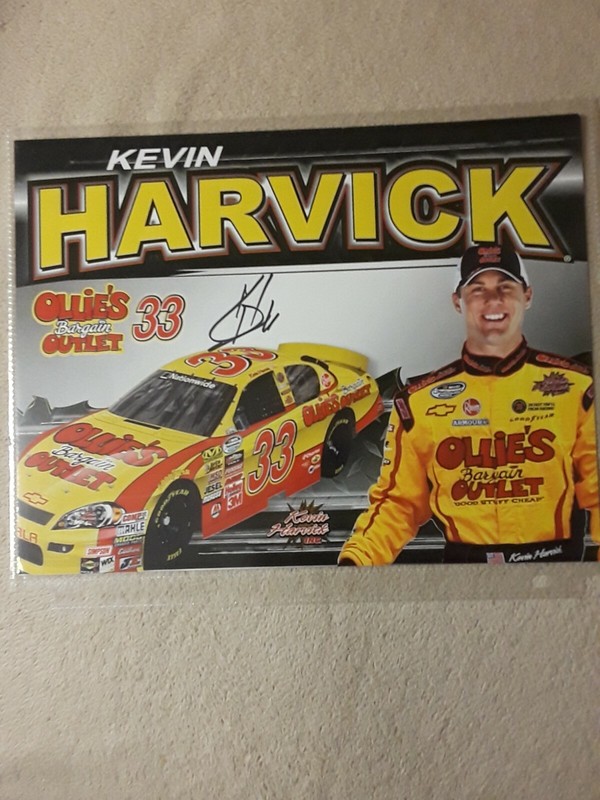 KEVIN HARVICK #33 Signed Autograph NASCAR 8.5x 11 Photo Card Great Condition 