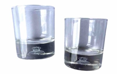 Crown Royal There's a Code to Being Loyal Whiskey Glass 3D Floating Hologram 2Pc