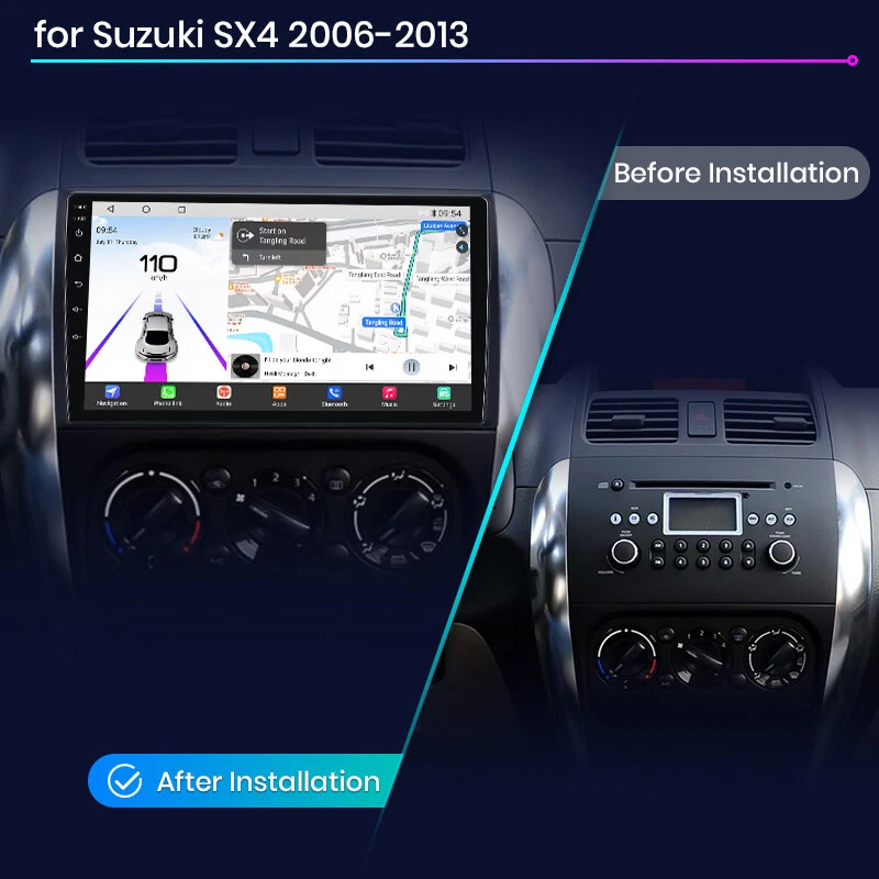 64G 9" CarPlay Android 13 Autoradio Für Suzuki SX4 Fiat Sedici 2006-2013 GPS Nav - Bild 2 von 4