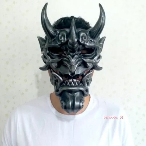 Japanese Prajna Mask Hannya Noh Kabuki Devil Demon Oni Samurai Halloween Mask - Picture 8 of 15