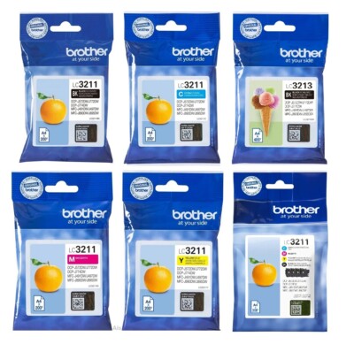 Original Brother Tintenpatronen, LC3211BK LC3211C LC3211M LC3211Y LC3211VAL, SET