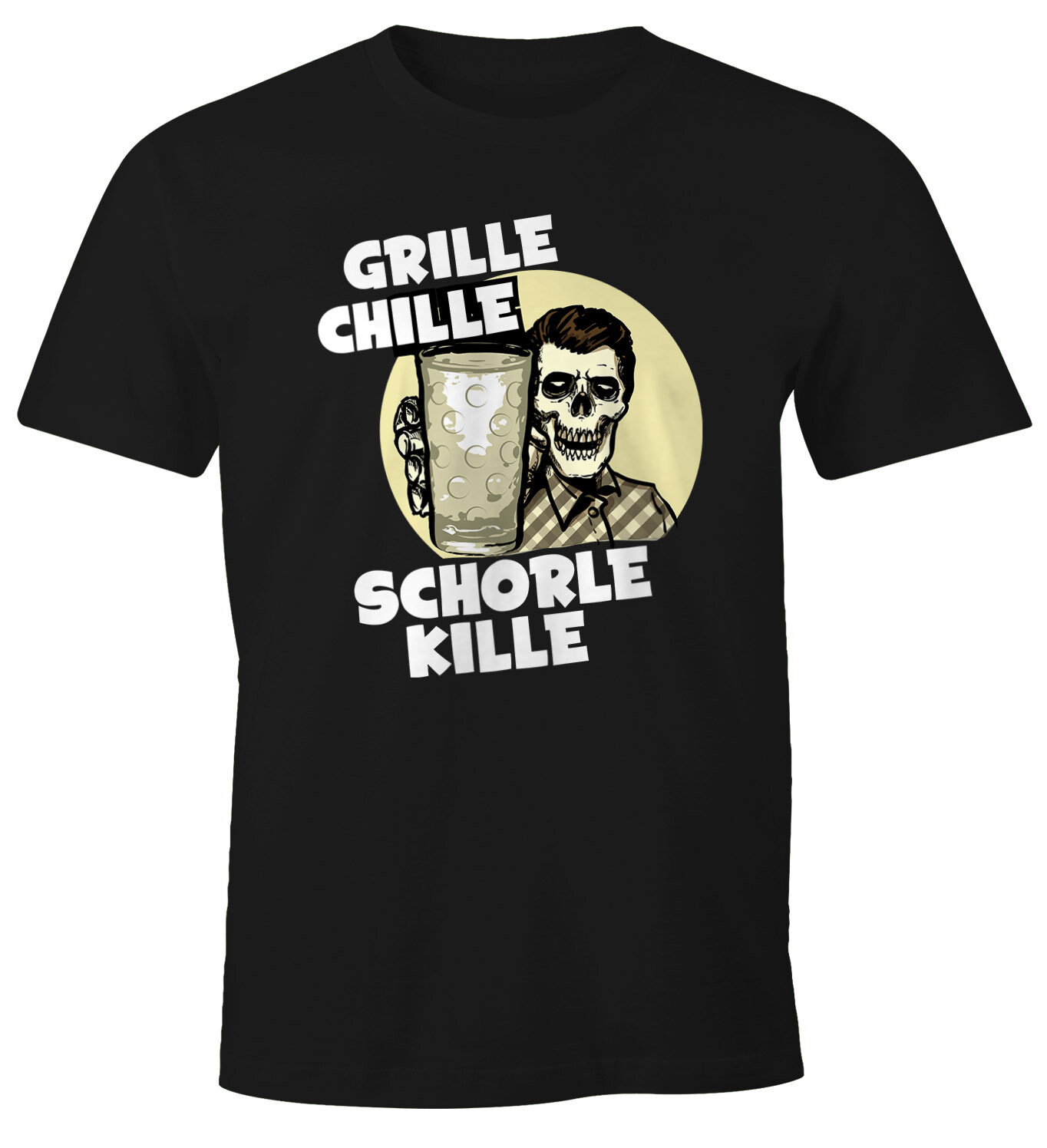 Футболка Herren Grille Chille Schorle kille Spruch с черепом Dubbeglas Fun-Shirt