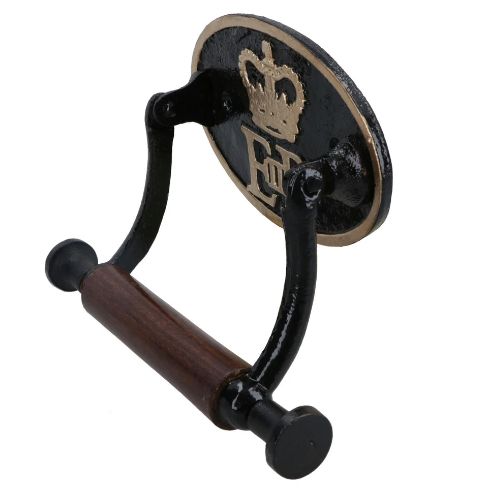 ER Royal Toilet Roll Paper Holder Antique Style Metal Loo WC Bathroom Home - Image 3 of 4