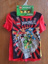 NWT Size 4 Lego Ninjago 4pc 2 pajama set red shirts shorts