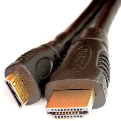HDMI Mini Typ C Stecker auf Standard Stecker Kabel Leitung Full HD 1080p 1,5m Gold TV HDD