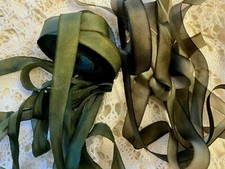 silk hand dyed 7/16" ribbon on the bias 1yd made in USA