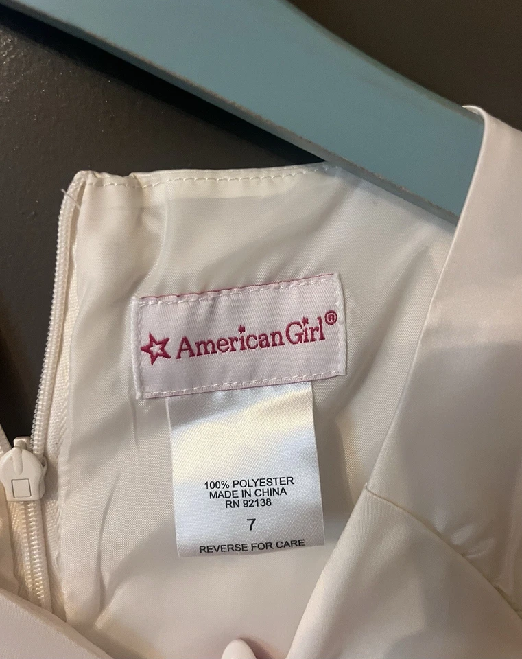 NIP American Girl Doll Cream Fancy Occasion Dress for Girls - Size 7 - Image 3 of 4