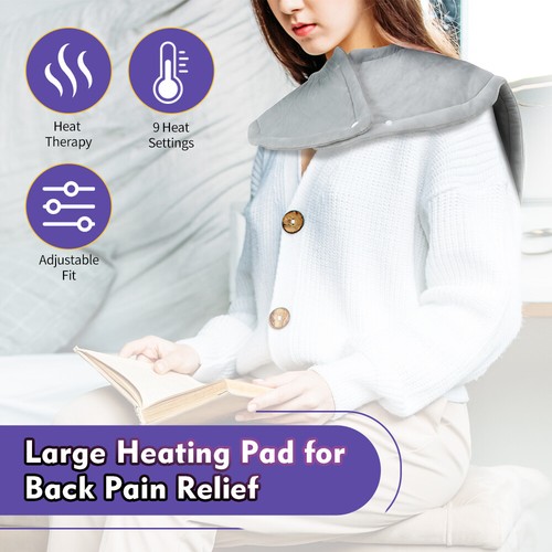 9Levels Fast Heated Electric Heated Pad Shawl Neck Wrap for Back Shoulder Care