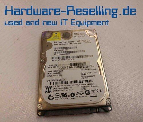 Western WD 120GB 5400 rpm 2.5" SATA HDD WD1200BEVS-22UST0 22UST0