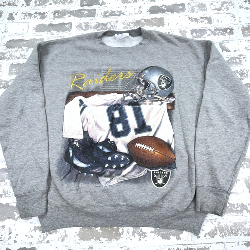 Vintage Oakland Raiders Sweatshirt Men Large Crew Neck Sweater USA 90s Locker