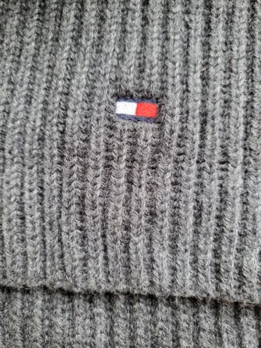SCIARPA SCIALLE Tommy Hilfiger cashmere enorme grande grande grigio scuro unisex uomo nuova - Foto 3 di 5