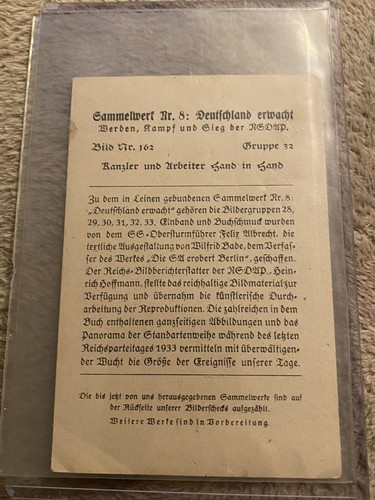 3 Reich RARA CARTOLINA FOTOGRAFICA DA ALBUM UFFICIALE "GERMANIA SI SVEGLIA" 12 X 8 cm - Foto 5 di 7