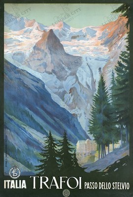 Trafoi Passo dello Stelvio Italy Vintage Travel Poster Italian Alps Wall Art