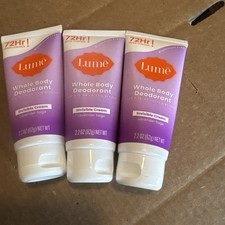 Lot Of 3 LUME Invisible Cream LAVENDER SAGE Whole Body Deodorant 2.2 Oz New