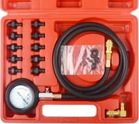 ÖLdruckprüFer Set 0-140 PSI Manometer Mit Schlauch 1,25 M 10 Adapter FüR Pkw