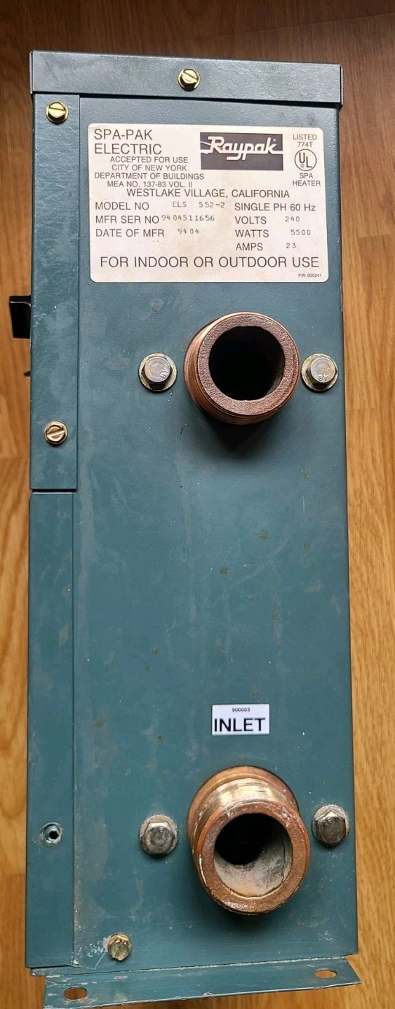 Raypak Spa-Pak Electric Pool & Spa Heater ELS 552-2 Removed From Working Hot Tub