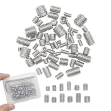 60Pcs Set Screws, Allen Head Screws, Grub Screws M3 M4 M5 M6 M8 for Home Repair,