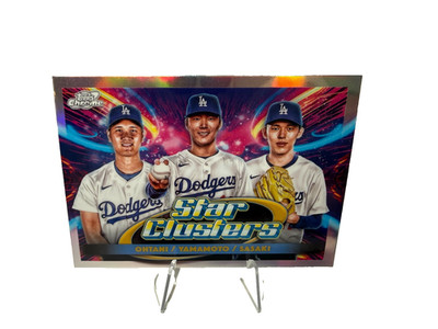 Ohtani, Yamamoto, Sasaki, 2025 Topps Chrome Cosmic Star Cluster #TSC-1 Dodgers