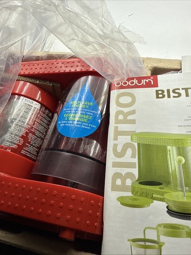 Rare BODUM Bistro 11142 ELECTRIC FRENCH PRESS Coffee Maker Pot Dripper 4-Cup RED - Picture 2 of 3