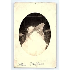 RPPC Real Photo Postcard Baby Girl in Buggy