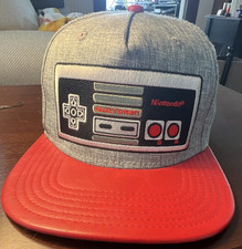 Nintendo NES Controller Snapback Hat Adjustable One Size Gray Red