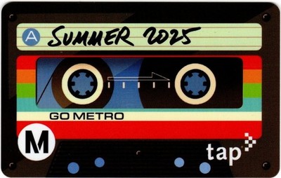 Metro TAP Card SUMMER 2025 Cassette Tape L.A. Bus Subway Train Transit Fare Card