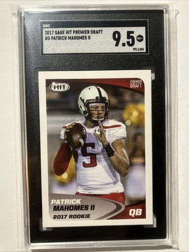 2017 SAGE HIT PREMIER DRAFT🏈 #5 PATRICK MAHOMES ROOKIE SGC 9.5