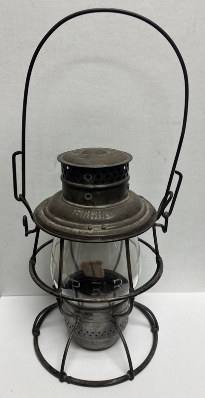 Antique Armspear PRR Pennsylvania Railroad Lantern Clear PRR Globe Burner